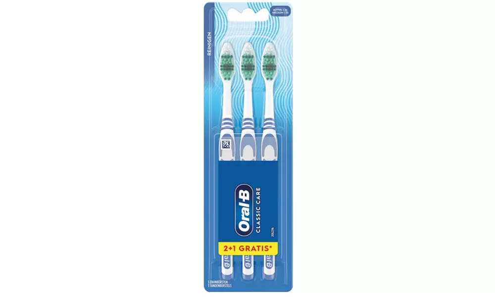 1, 2 ou 4 lots de 3 brosses à dents à poils mi-durs Oral-B - Primary Image