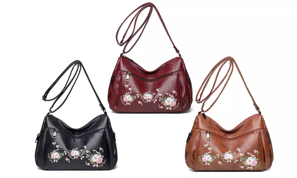 Sac à main à bandoulière fleuri pour femmes, coloris au choix - Primary Image