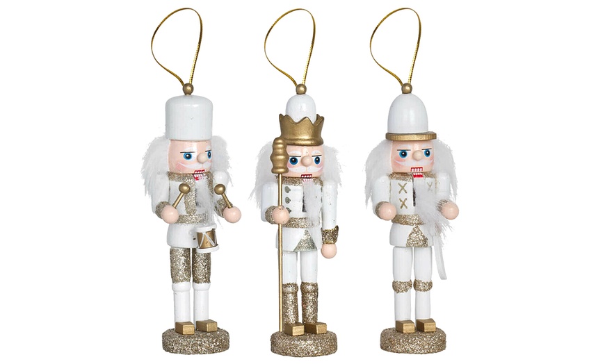 Image 4: Set of Three Nutcracker Tree Ornaments