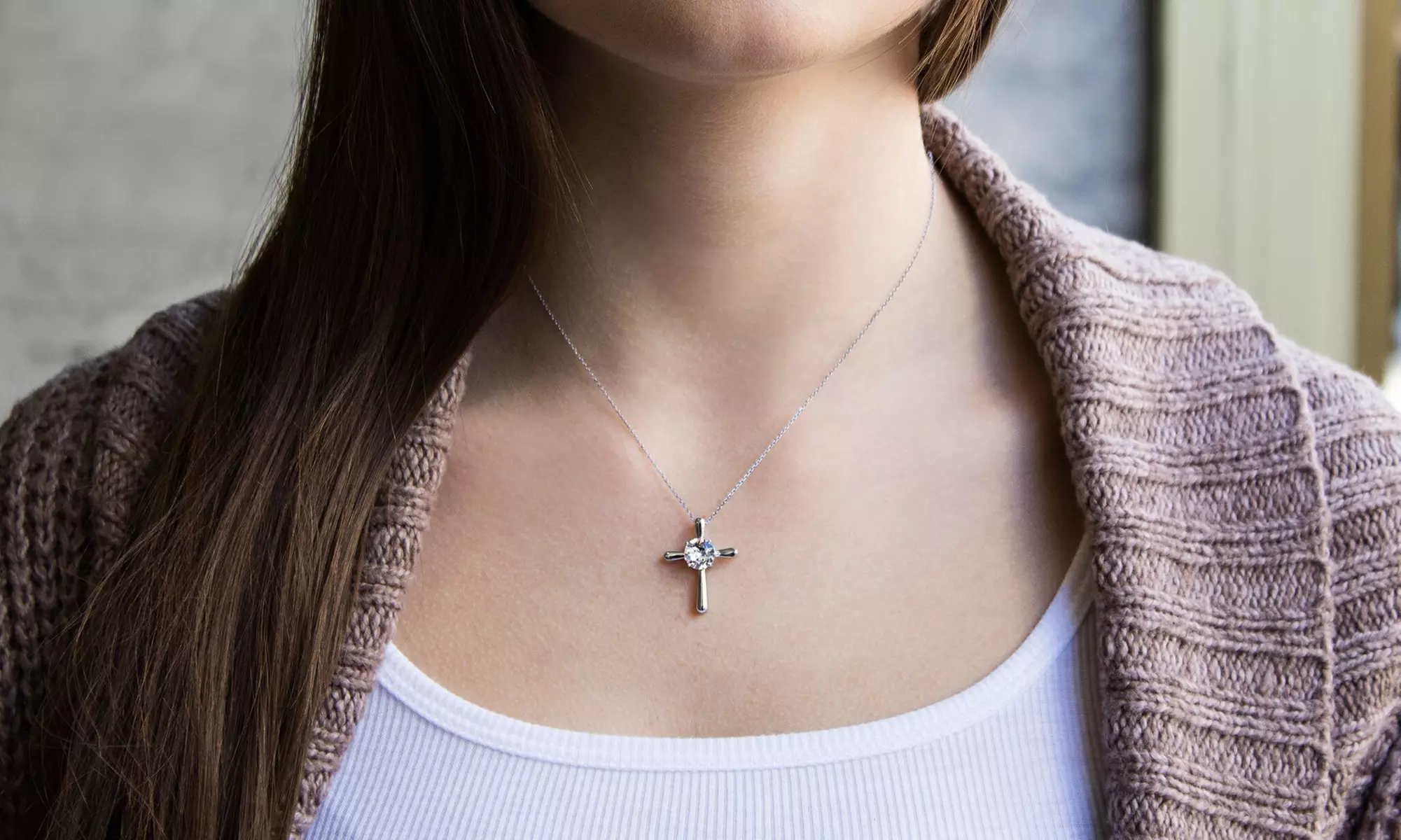 Lesa Michele Pendant Collection in Sterling Silver with Swarovski Crystal - Primary Image