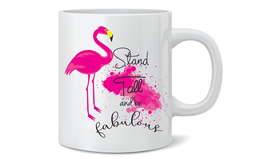 Image 8: One or Two Flamingo Print Mugs