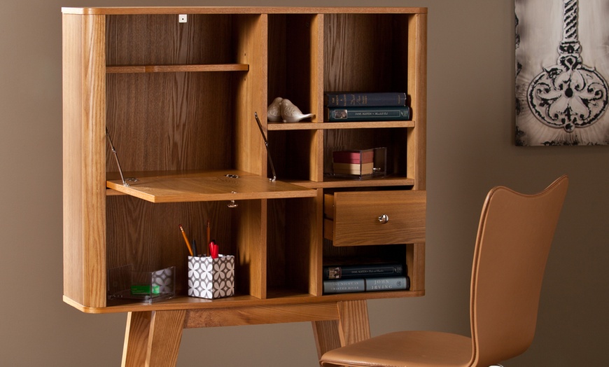 Image 4: Modern Fold-Down Desk