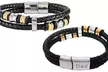 Bracelet masculin "Dad" en cuir véritable avec ou sans perles - Image 2