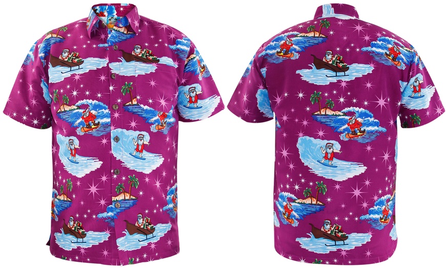 Image 3: Men's Hawaiian Christmas Shirts