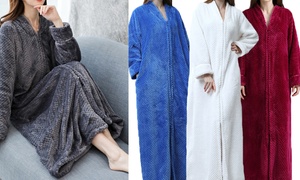 Plush Zip-Up Lounge Robe