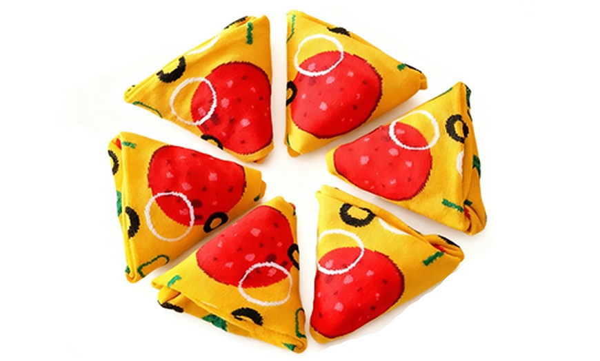 Image 4: Pair of Four Novelty Pizza Socks