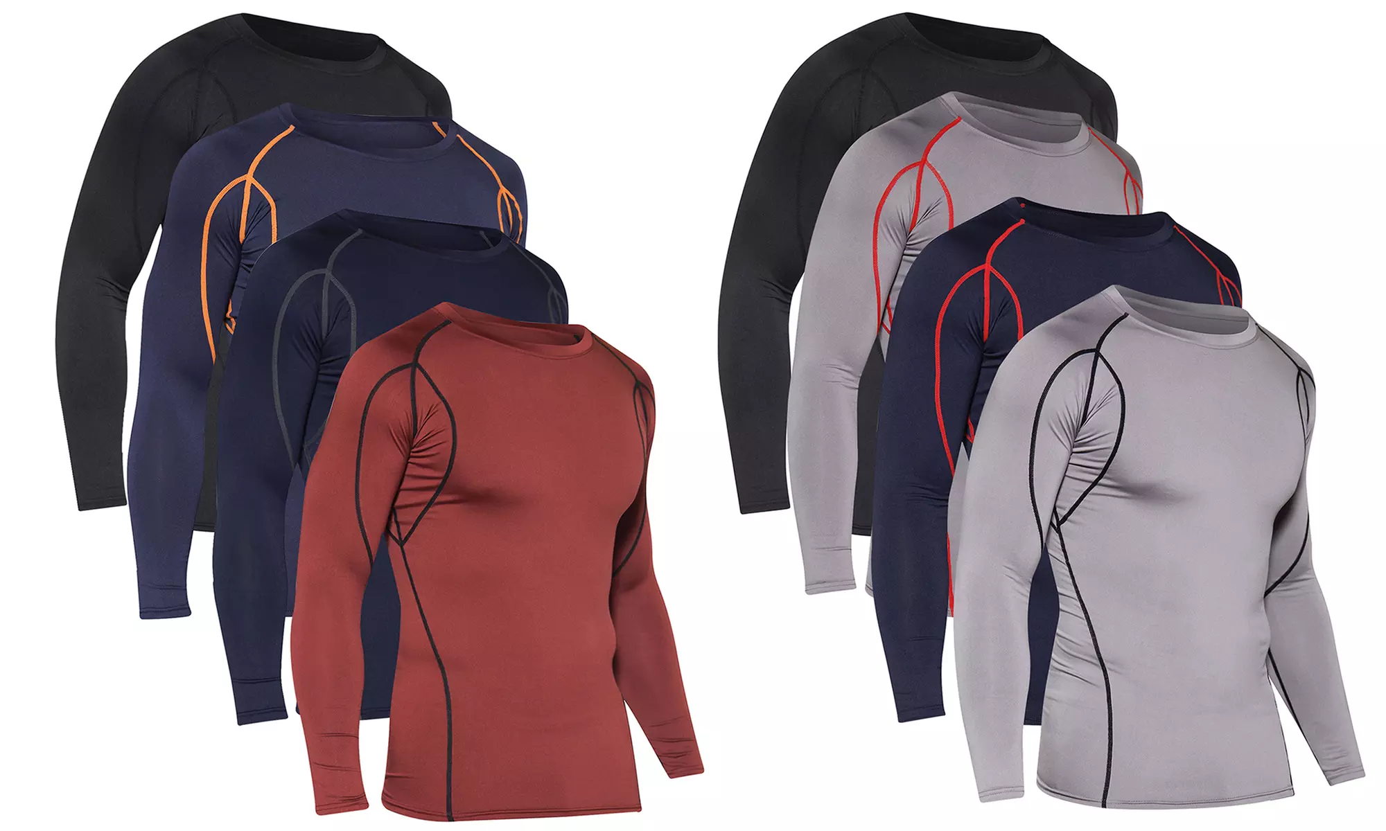 Men's Long-Sleeve Compression Shirt (4-Pack) - Primary Image