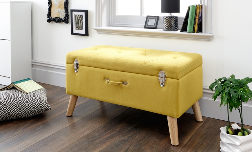 Image 1: Suitcase-Inspired Ottoman Storage