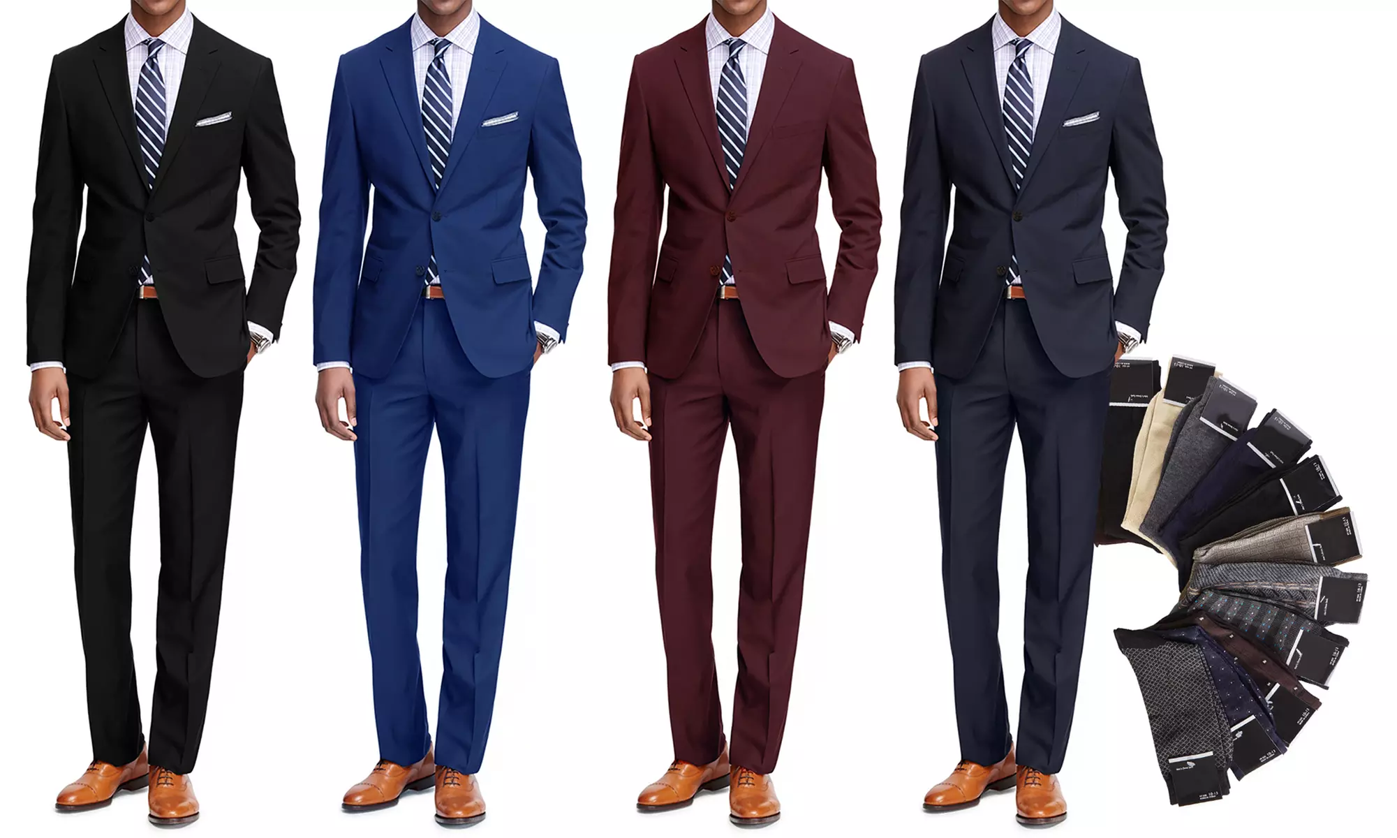Braveman Classic Fit 2-Piece Suit with Dress Socks - Primary Image