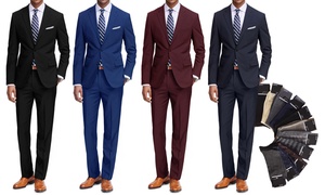 Braveman Classic Fit 2-Piece Suit with Dress Socks