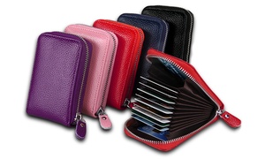 11-Slot RFID Leather Card Wallet