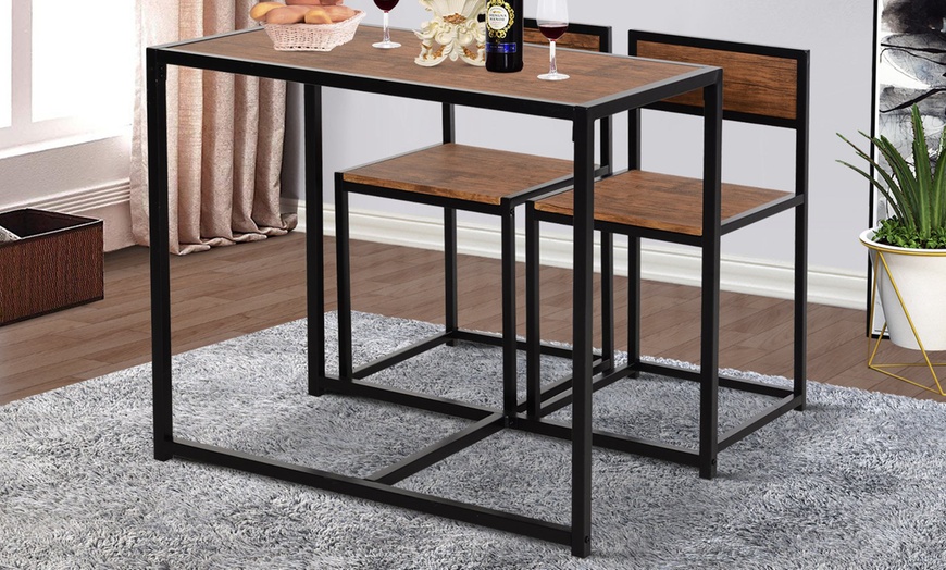 Image 6: Industrial Dining Table Stool Set