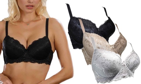 Fino a 3 reggiseni a balconcino, disponibili in 3 colori e 5 taglie