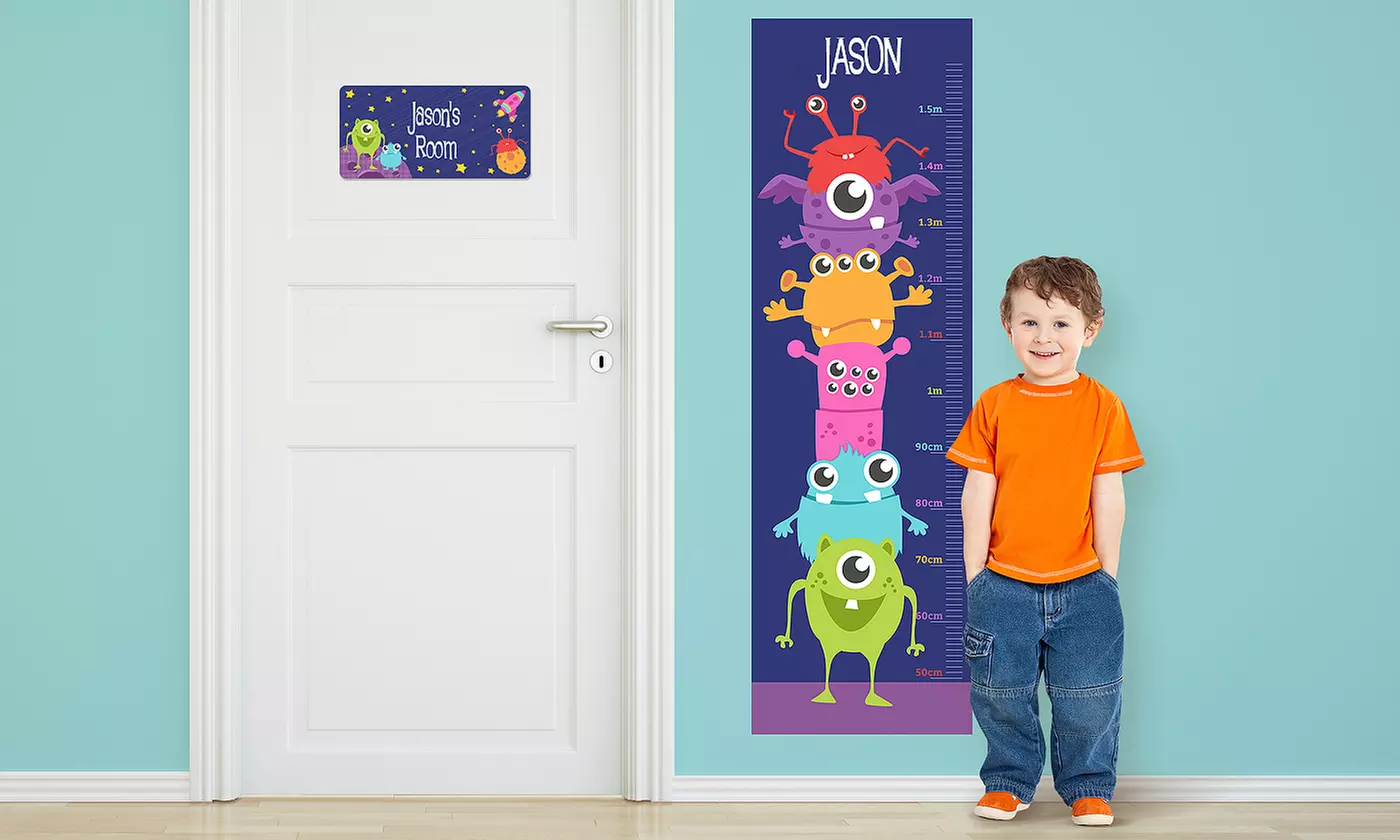 Vinyl Name Door Sign or Wall Growth Chart from Dinkleboo (Up to 72% Off)  - Second Medium