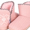 Image 3: Floopi Women's Fur-Lined Cable Knit Bootie Slippers
