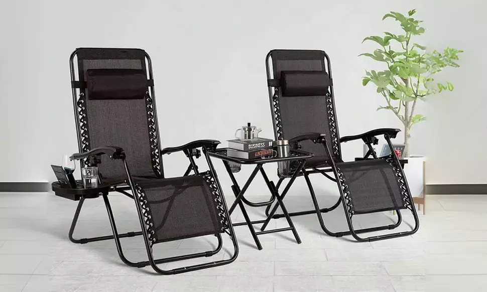 Set di 2 sedie sdraio con tavolino Bakaji