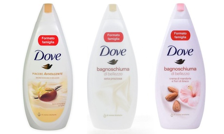 6 o 12 confezioni di bagnoschiuma Dove disponile in 3 tipologie