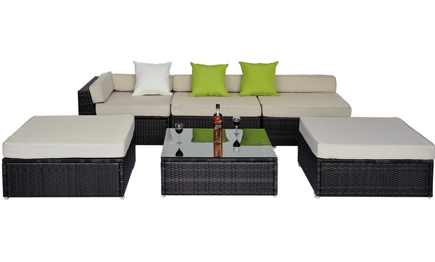 Image 5: Outsunny Six-Piece Sofa Set