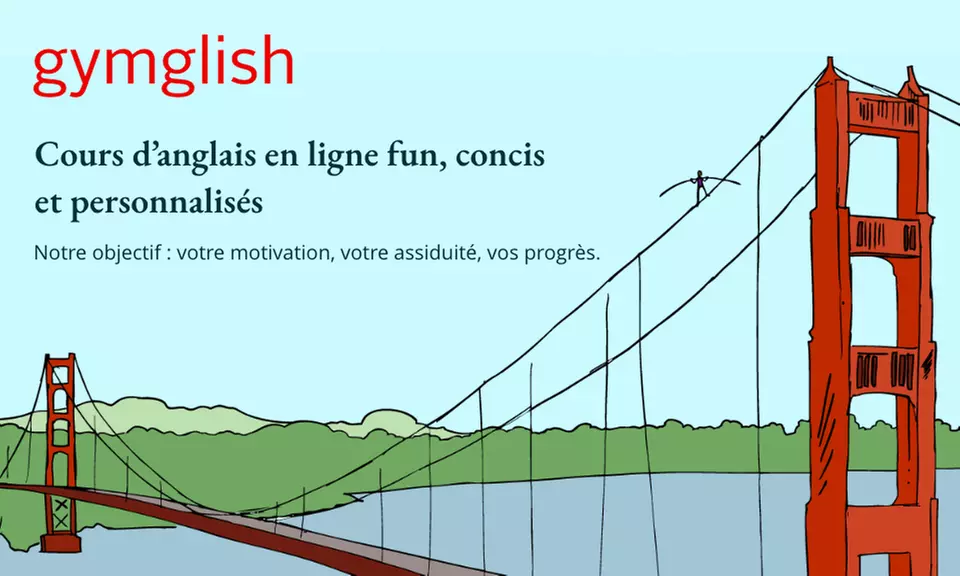 Cours d'anglais en ligne pendant 1, 6, 12 ou 24 mois avec Gymglish - Primary Image