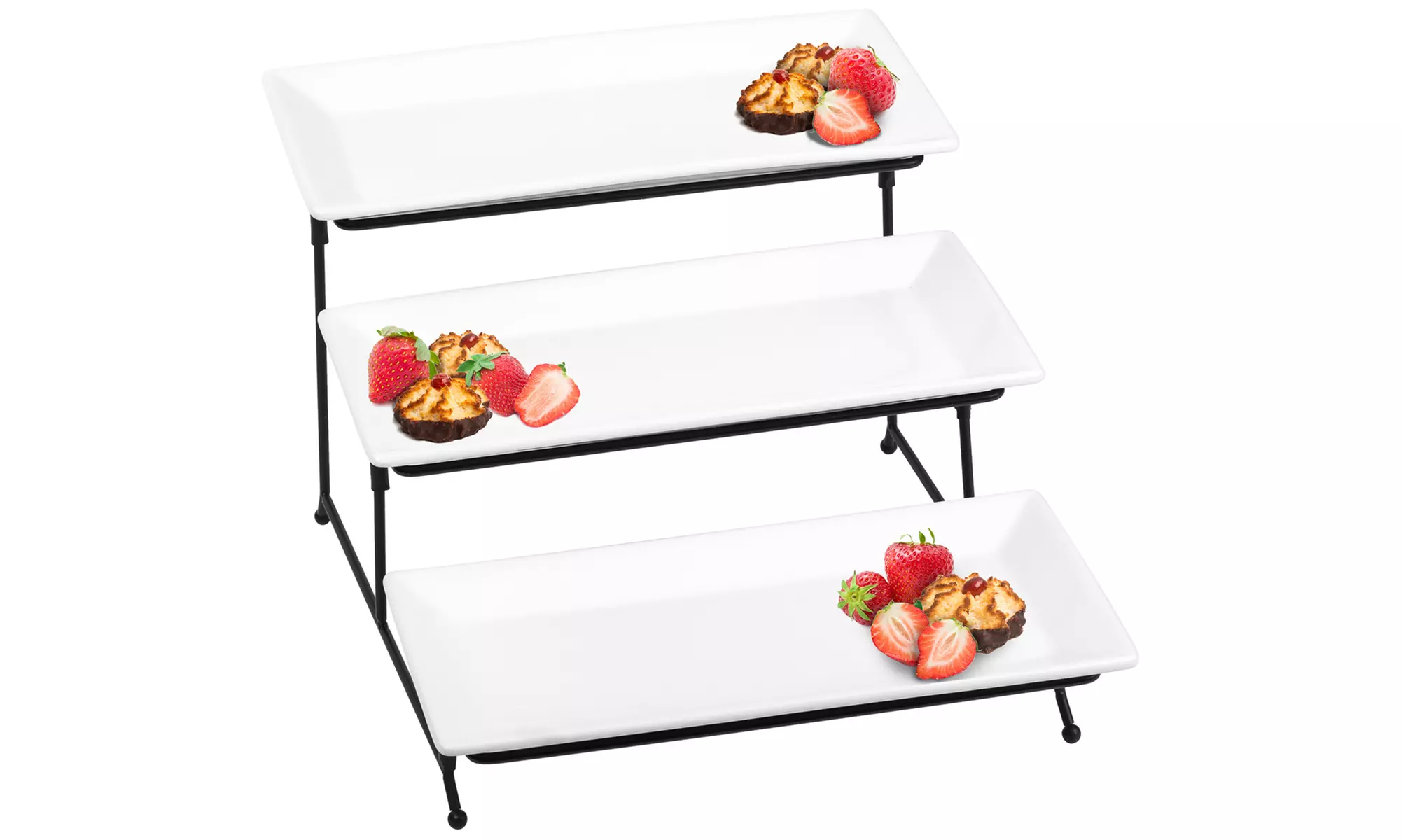 Modern 3-Tier Rectangular Serving Platter - Primary Image