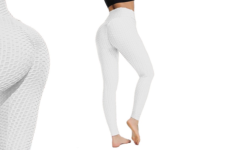 Image 11: Honeycomb Textured Gym Leggings