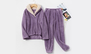 Two-Piece Winter Fleece Women's Pyjamas