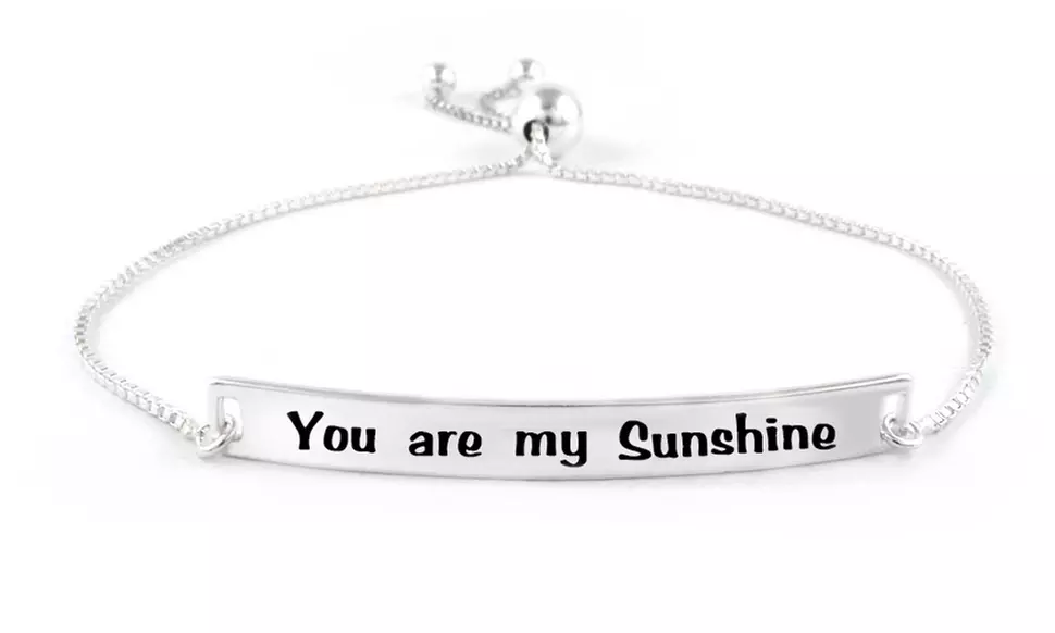 Italian Sterling Silver Adjustable "You Are My Sunshine" Bracelet by Verona - Primary Image
