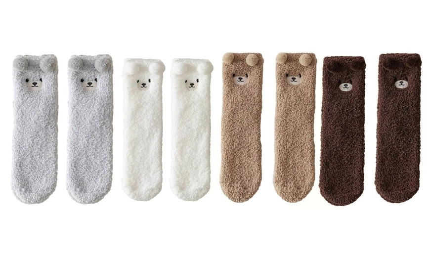 Image 12: Calcetines de felpa de oso de peluche