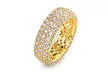 Hobart 18K Gold Plated Five Row French Setting Eternity Ring made with Swarovski Elements - Second Medium
