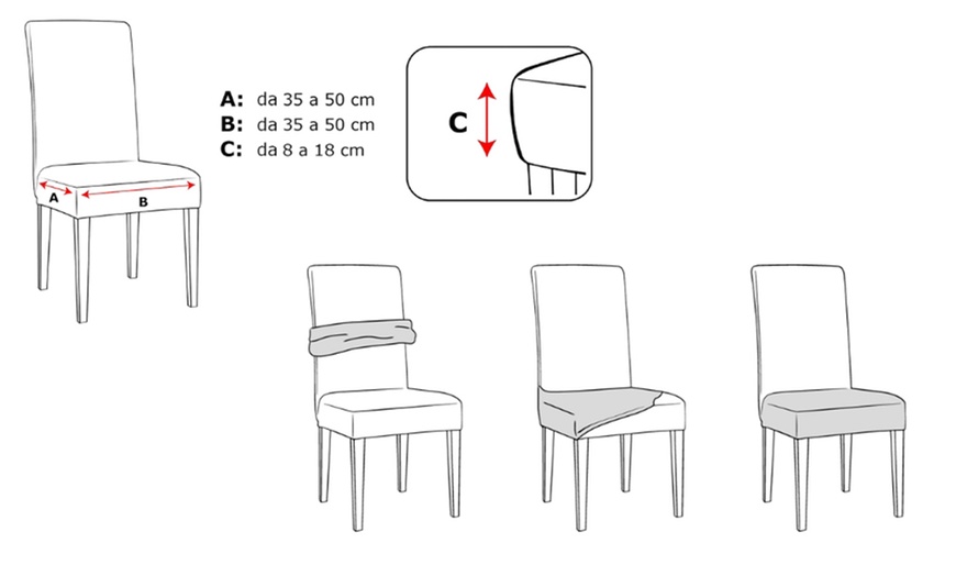 Image 71: Set di 2, 4 o 6 coprisedia senza schienale Made in Italy