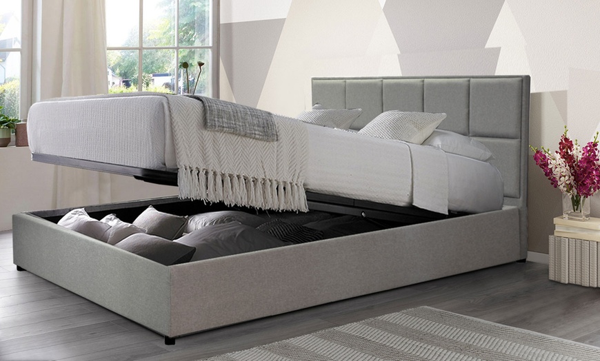 Image 1: Lit coffre Florence tissu, matelas ''Cosmos'' en option