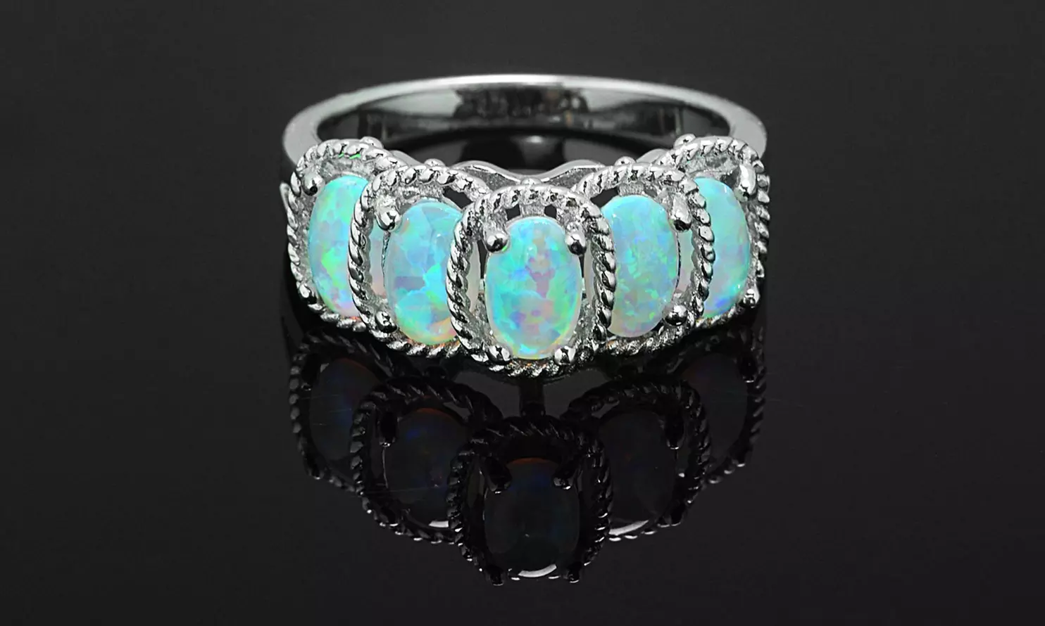 Gemma Luna 5.00 CTTW Genuine Opal Ring in Sterling Silver - Primary Image