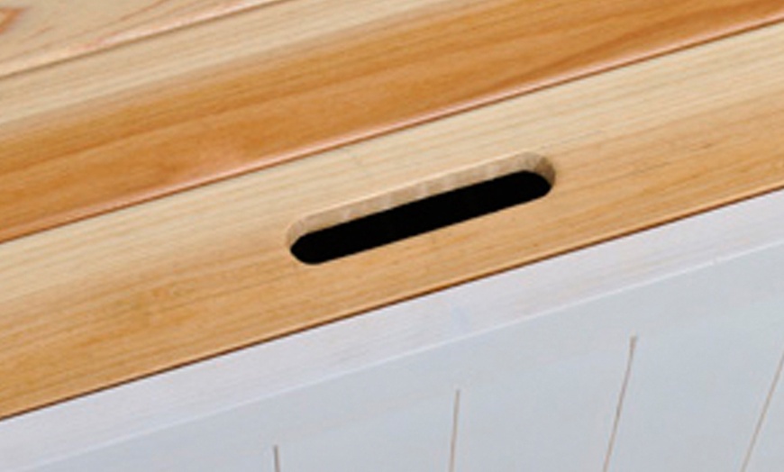 Image 5: White Wooden Storage Bench
