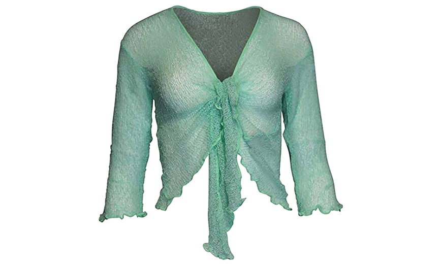 Image 19: Tie Front Lace Shrug