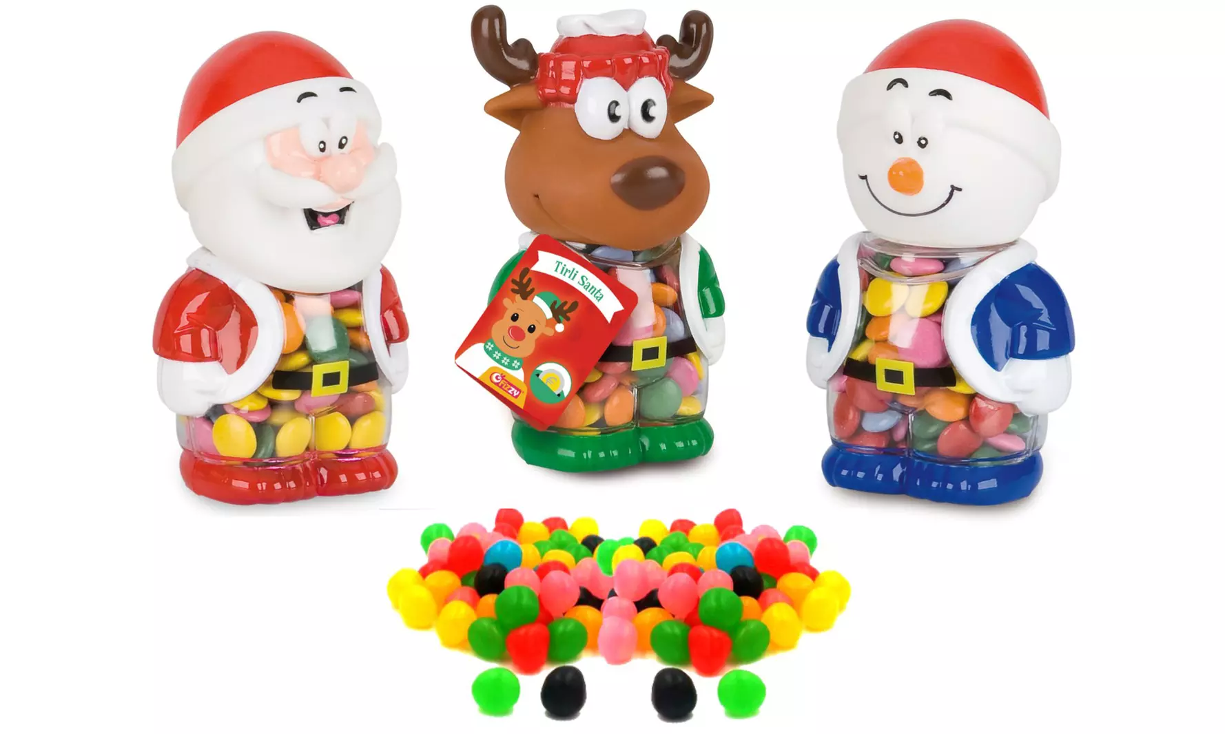 Lot de 3, 6 ou 9 tirelires de Noël garnies de Dragibus - Primary Image