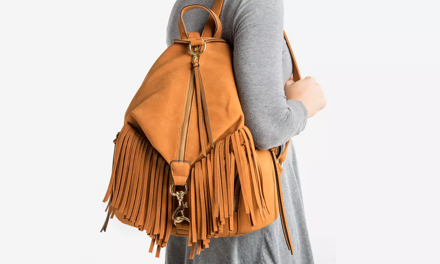 Sociology Suede Fringe Backpack | Groupon Exclusive - Primary Image