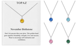 Philip Jones Birthstone Necklace with Zircondia Crystals