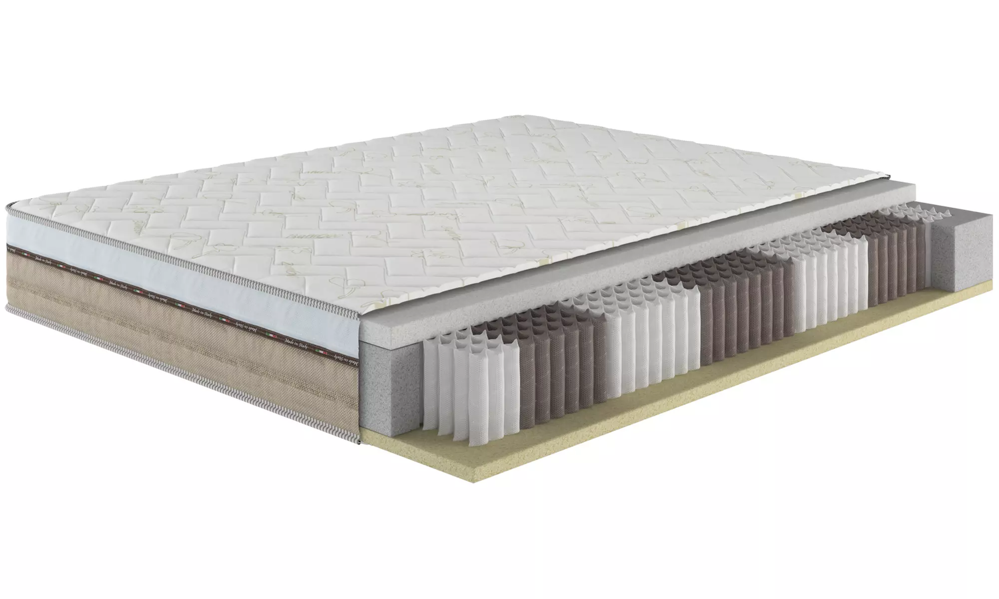 Materasso in Memory e molle indipendenti Bamboo 25cm