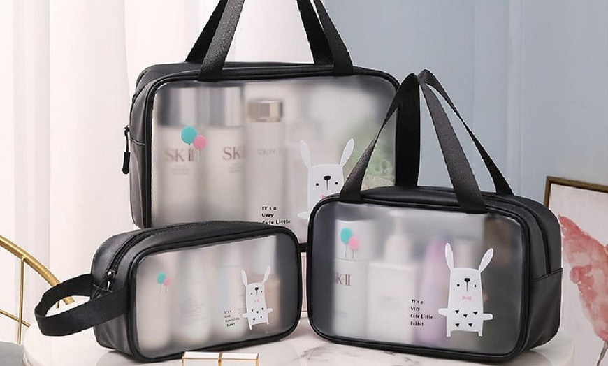 Image 5: One or Three Clear Toiletry Travel Bags