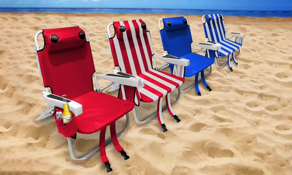 Technical Pro Full-Size Rechargeable Bluetooth Beach Chair with Cooler and Backpack - Primary Image