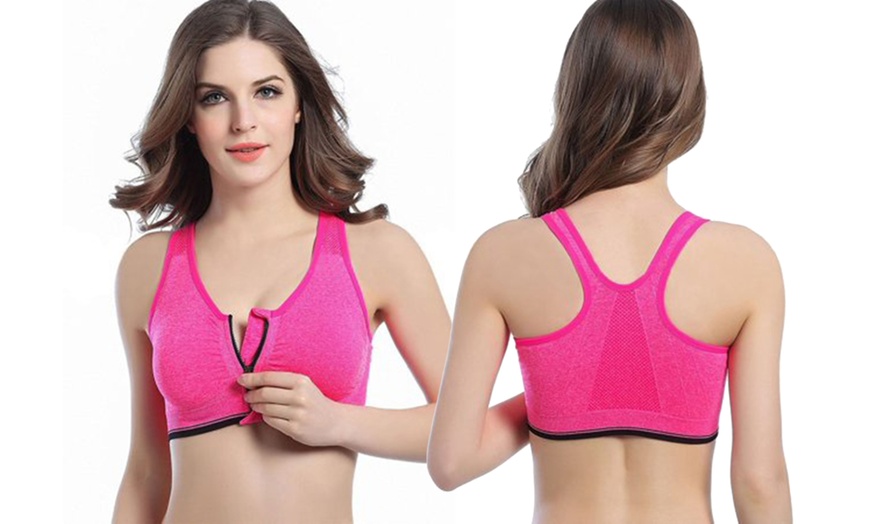 Image 8: Women's Front-Zip Sports Bra