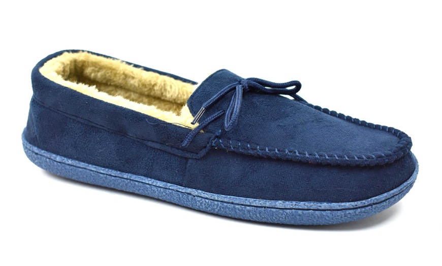 Image 2: Men's Fleece Lined Slippers