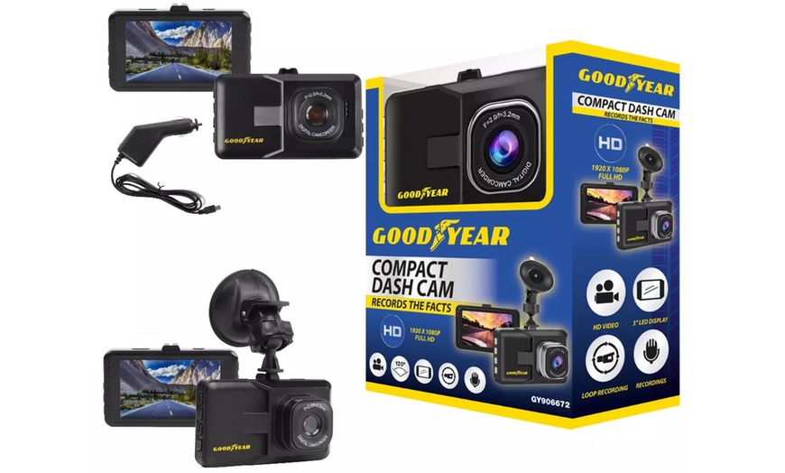 Image 3: Goodyear Compact Full HD Dash Cam with 3" LED Display