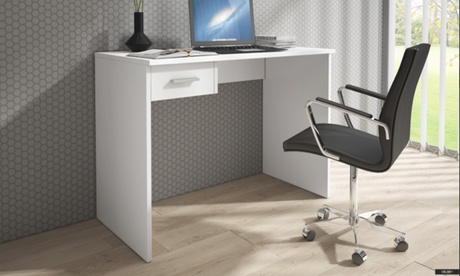 Scrivania Snow con il piano di lavoro in pannello laminato