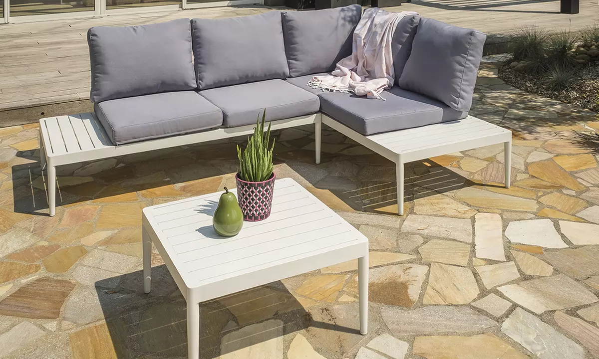 Salon de jardin en aluminium 5/6 places Ostuni, livraison offerte - Primary Image