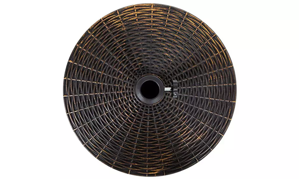 Round 55lb Wicker Style Resin Patio Umbrella Base Stand