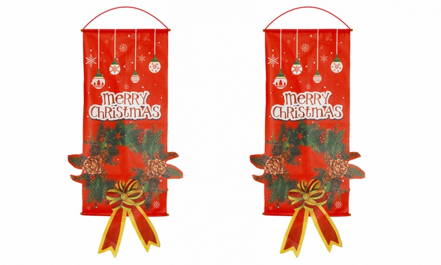 Image 11: One or Two Christmas Hanging Flags