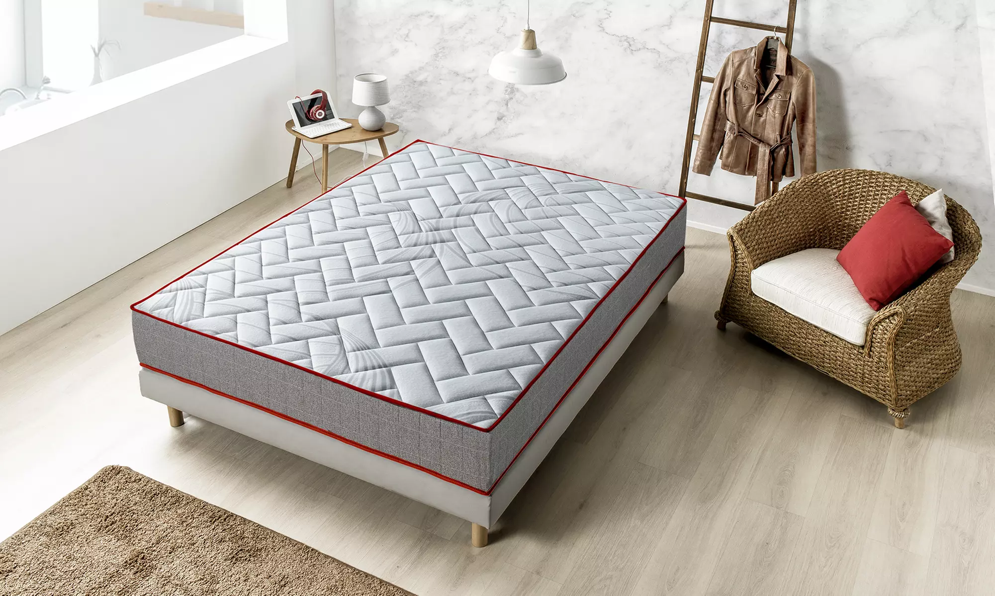 Matelas Sensation mémoire de forme 7 zones de confort, 20 cm + sommier Montana - Primary Image