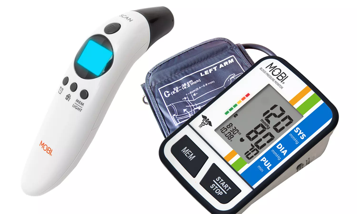 Mobi Health Check Thermometer and Arm Blood Pressure Monitor - Primary Image