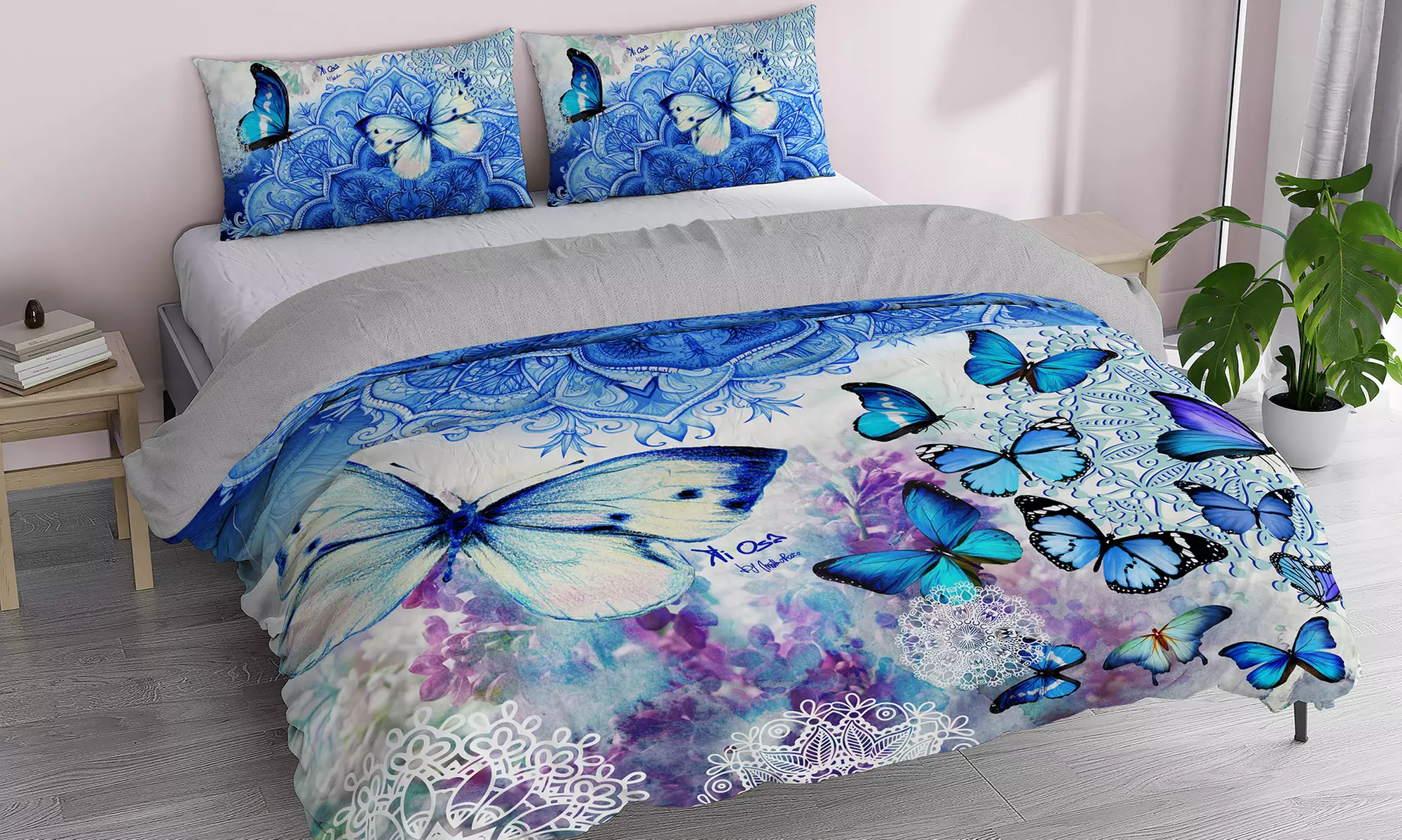 Parure copripiumino Kiosa in stampa digitale